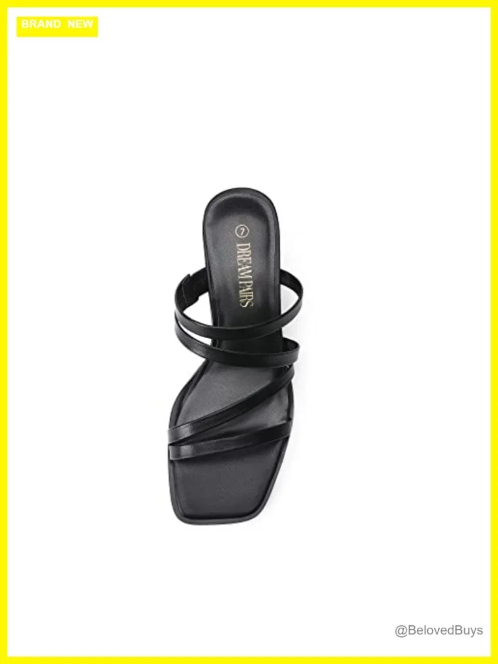Faux Leather Square Toe Block Heel Sandals